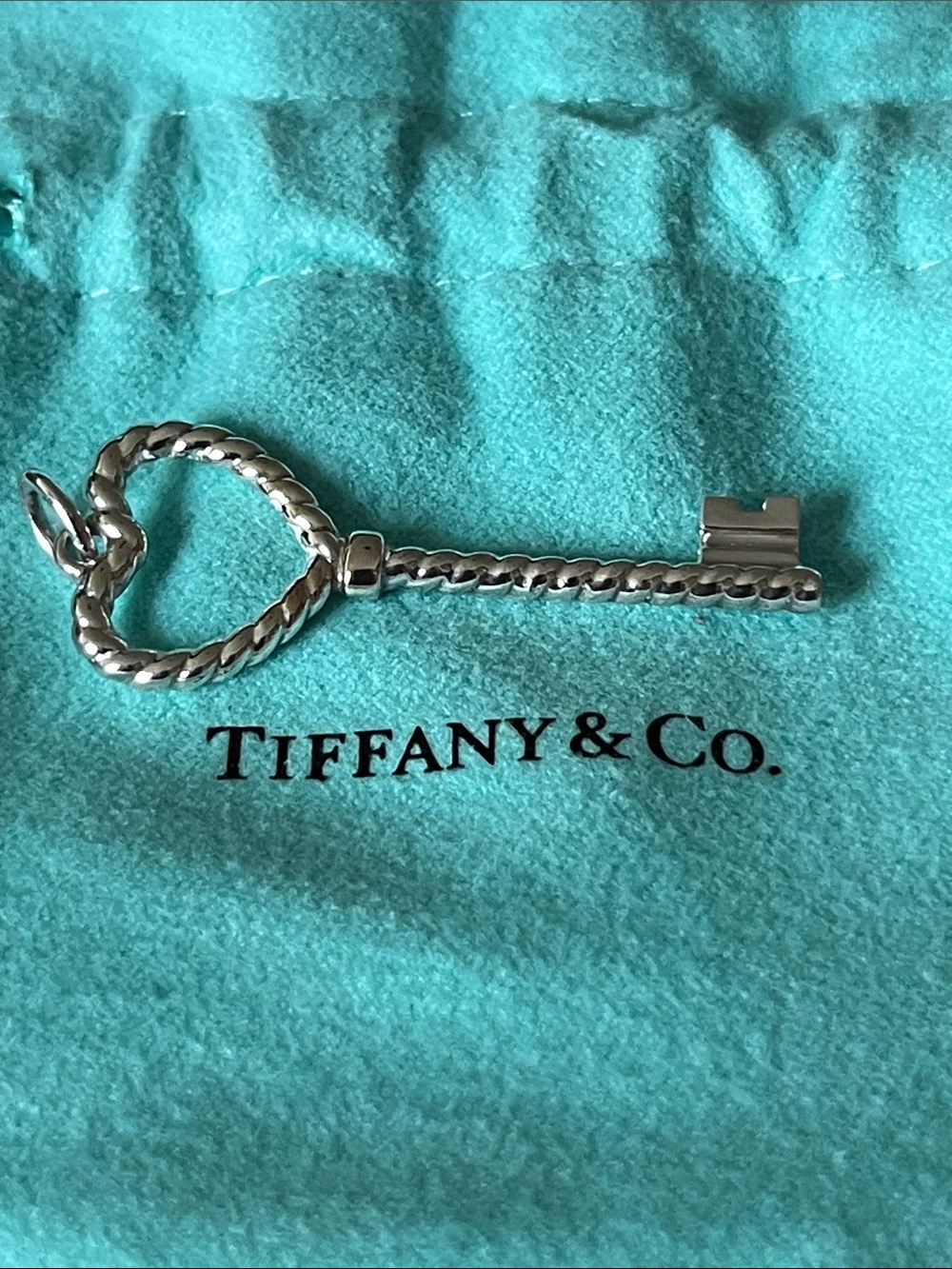 Tiffany & Co. Silver Medium Twisted Heart Key Pendant